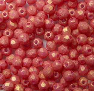 FP1-03-S1002WH Pacifia Strawberry Facet firepolish 3 mm