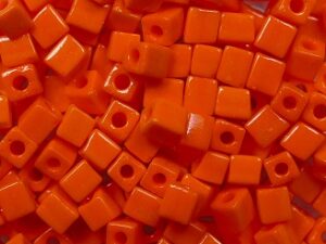 M-Cub-3-0406 Opaque Orange Miyuki Cubes 3x3 mm