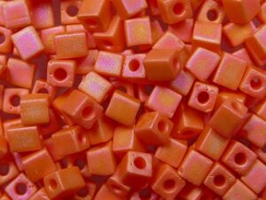 M-Cub-3-0406FR Opaque Matte Orange AB Miyuki Cubes 3x3 mm