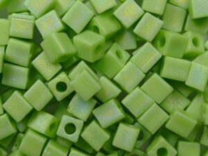 M-Cub-3-0416FR Opaque Matte Chartreuse AB Miyuki Cubes 3x3 mm