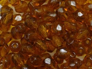 FP1-04-10XXX Transparent Brown Czech Glass Facet Firepolish 4mm 50 stuks