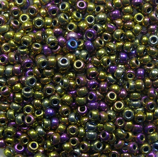 m-11-188 miyuki rocailles 11-0 metallic purple gold iris