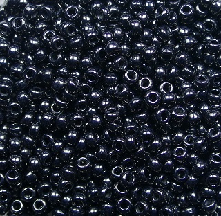 m-11-401-14400 miyuki rocailles 11-0 opaque black hematite