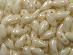 DrD-03000-14413 Chalk White Champagne Luster Dropduo, 3x6 mm,