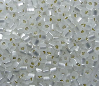 M-TRI-10-1101F Miyuki Triangle 10-0 Matted Silver Lined Crystal kleurnummer 1101F