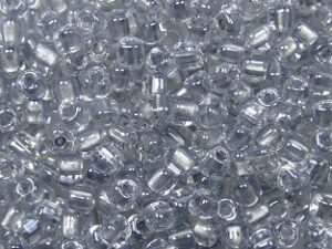 M-TRI-10-1105 Sparkling Pale Grey Lined Crystal Miyuki Triangle 10/0