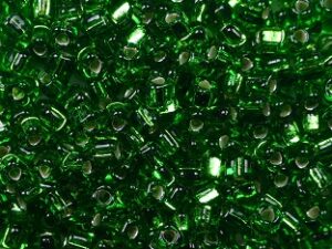 M-TRI-10-1802SL Silver Lined Kelly Green Miyuki Triangle 10/0