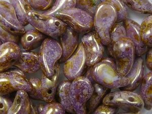 Zol-L-02010-15695 Zoliduo Left 5x8 mm, Alabaster Lila Gold Luster