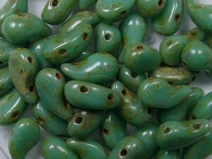 Zol-L-63130-86800 Zoliduo Left 5x8 mm, Green Turquoise Travertin