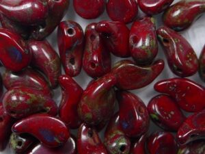 Zol-L-93200-86800  Zoliduo Left 5x8 mm, Opaque Red Travertin