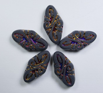 0010517 arabesque beads matte black full sliperit 19x9 mm color 23980-29503-84100