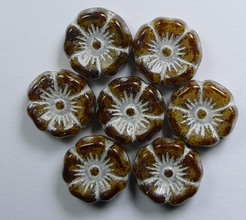 0030344 White Opal Light Ivory Mixed Chocolate Silver Washed Table Cut Flower color 01000-83529-15481-54311