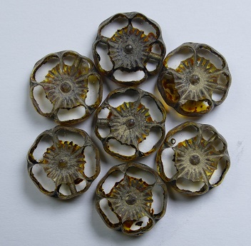 0030345 Crystal Dark Travertin Table Cut Flower color 00030-86805
