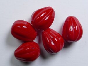 0050315 Opaque Red Melon Drops 11x9 mm 5 Pc. - Afbeelding 1