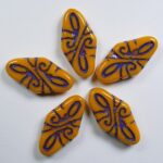 0060135 arabesque beads Opaque Light Orange Purple Washed 19×9 mm color 93110-54325