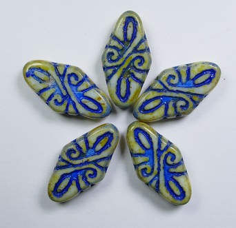 0090441 arabesque beads alabaster travertin cobalt blue washed 19x9 mm color 02010-86800-54309