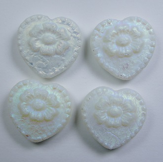 0140269 czech glass hearts with flower candle white etched AB color code 83500-etch-28703