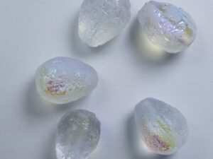 0150194 Crystal AB Etched Melon Drops 11x9 mm 5 Pc.