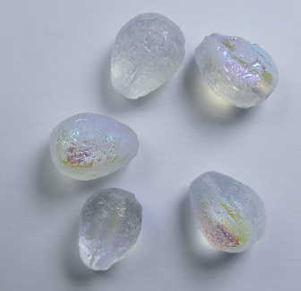0150194 Crystal AB Etched Melon Drops 11x9 mm color 00030-ETCH-28701