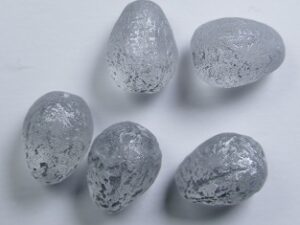 0150195 Crystal Etched Silver Washed Melon Drops 11x9 mm 5 Pc.