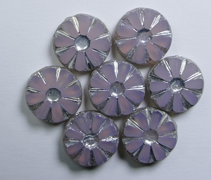0070458 Light Pink Opal Labrador sunflower beads 12 mm color 71111-27000