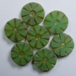 0100568 Light Green Opal Picasso sunflower beads 12 mm color 51111-86800