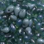 CD-6×4-OT-BGLM Opaque and Transparent Bluish Green Lustered Mix drops 6×4 mm