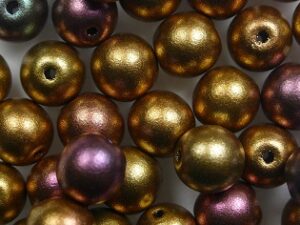 06-R-00030-01640 Matte Metallic Bronze Iris Round 6 mm. 50 Pc. - Afbeelding 1