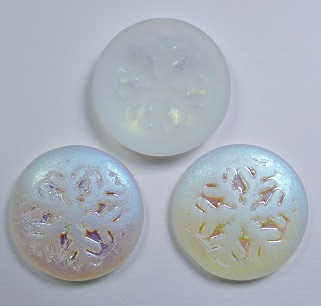 CAB-SF-00030-84100-28701 snowflake cabochon 21 mm matte Crystal AB color 00030-84100-28701