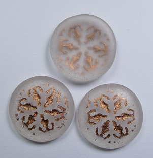 CAB-SF-00030-84100-54318 snowflake cabochon 21 mm matte Crystal Rose Gold Washed color 00030-84100-54318