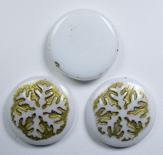 CAB-SF-02010-54302 snowflake cabochon 21 mm white alabaster Gold Washed color 02010-54302