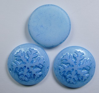CAB-SF-02010-84100-54323 snowflake cabochon 21 mm matte white alabaster blue coated color 02010-84100-54323