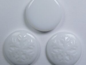 CAB-SF-02010 Snowflake Cabochon 21 mm White Alabaster 3 Pc. - Afbeelding 1