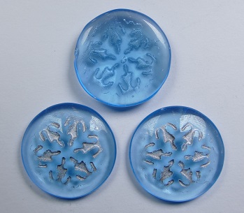 CAB-SF-60010-54301 snowflake cabochon 21 mm Aquamarine Silver Washed color 60010-54301