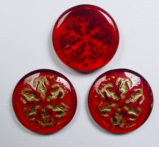 CAB-SF-90080-54302 snowflake cabochon 21 mm siam ruby Gold Washed color 90080-54302
