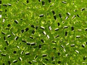 TT-01-0024 Transparent Silver Lined Lime Green TOHO Treasures 11/0 - Afbeelding 1