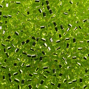 TT-01-0024 toho treasures 11-0 transparent silverlined lime green color 24