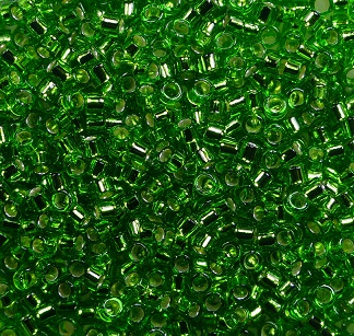 TT-01-0027 toho treasures 11-0 transparent silverlined peridot color 27
