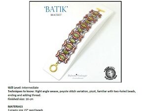 BR Gratis Patroon met Bridge Beads of Navette Beads: Batik Bracelet