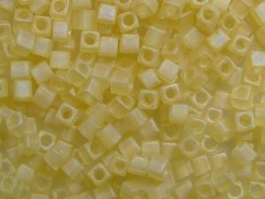 M-Cub-18-0132FR Matte Transparent Light Topaz AB Miyuki Cubes 1.8x1.8 mm