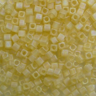 m-cub-18-132FR miyuki cubes, square beads 1,8 mm transparent matte light topaz AB color 0132FR