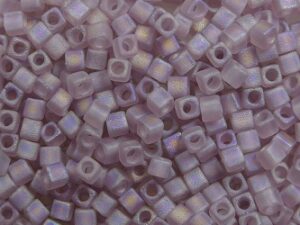 M-Cub-18-0142FR Matte Transparent Smoky Amethyst AB Miyuki Cubes 1.8x1.8 mm