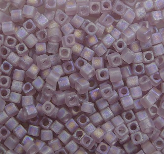 m-cub-18-142FR miyuki cubes, square beads 1,8 mm transparent matte smoky amethyst AB color 0142FR