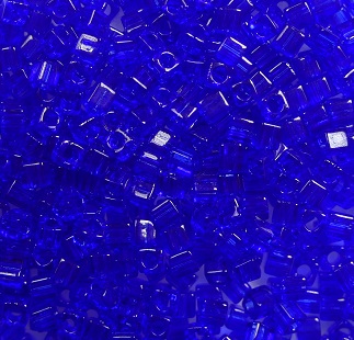 m-cub-18-151 miyuki cubes, square beads 1,8 mm transparent cobalt color 0151