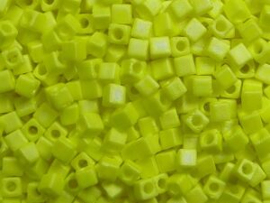 M-Cub-18-0404FR Opaque Matte Yellow AB Miyuki Cubes 1.8x1.8 mm
