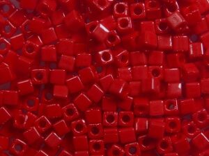 M-Cub-18-0408 Opaque Dark Red Miyuki Cubes 1.8x1.8 mm