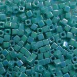 m-cub-18-481 miyuki cubes, square beads 1,8 mm opaque turquoise green AB color 0481