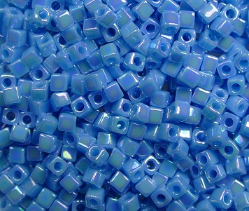 m-cub-18-482 miyuki cubes, square beads 1,8 mm opaque turquoise blue AB color 0482