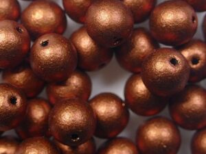 06-R-00030-01750 Matte Metallic Dark Copper Round 6 mm. 50 Pc. - Afbeelding 1