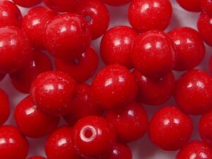06-R-02010-34044 Alabaster Dyed Red Round 6 mm. 50 Pc. - Afbeelding 1